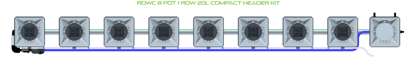 RDWC 8 Pot 1 Row Kit