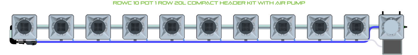 RDWC 10 Pot 1 Row Kit