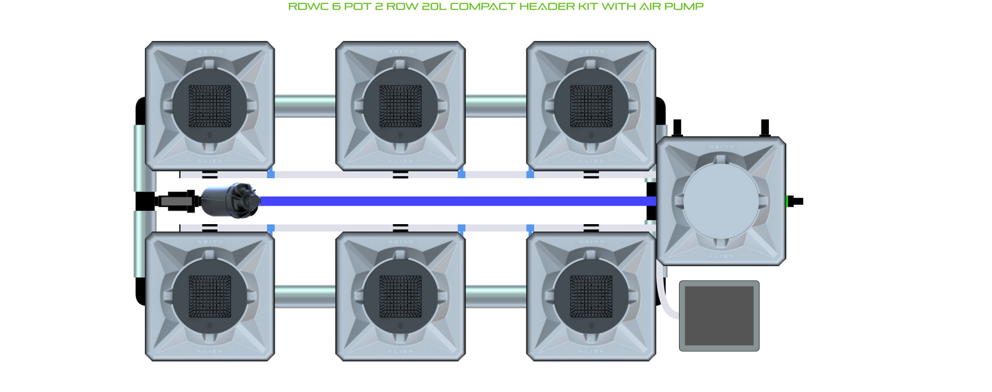 RDWC 6 Pot 2 Row Kit