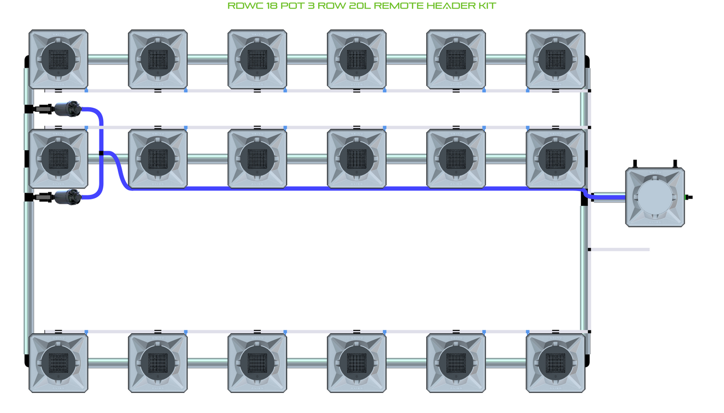 RDWC 18 Pot 3 Row Kit