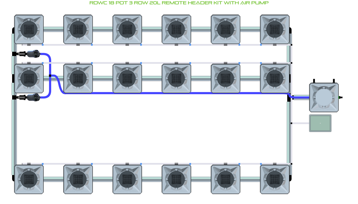 RDWC 18 Pot 3 Row Kit