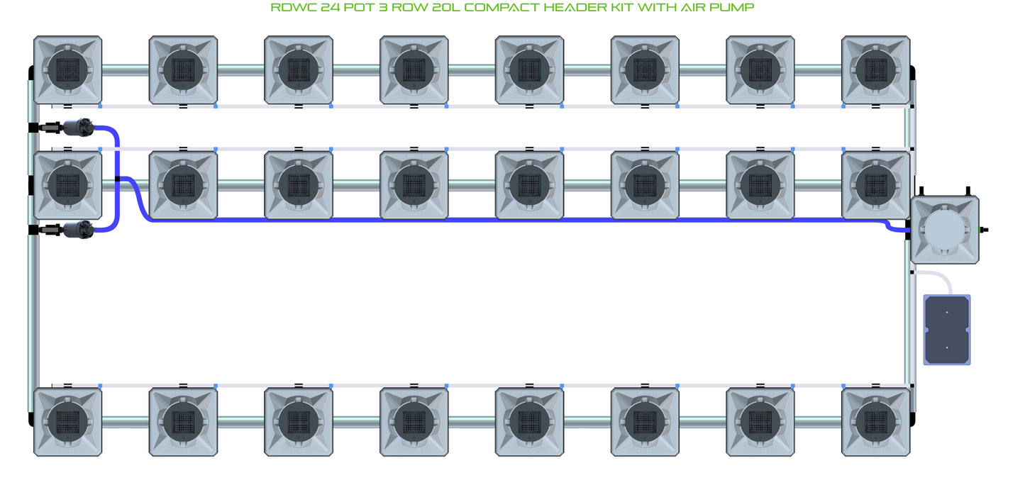 RDWC 24 Pot 3 Row Kit