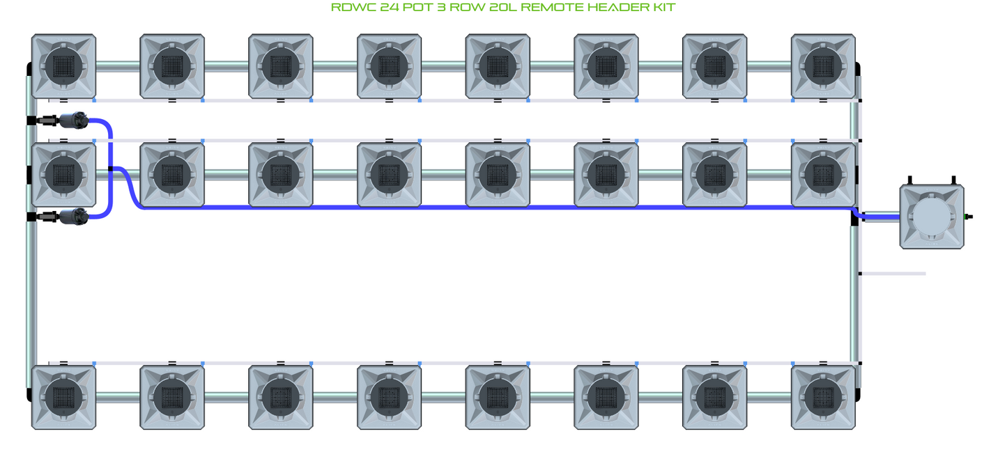 RDWC 24 Pot 3 Row Kit