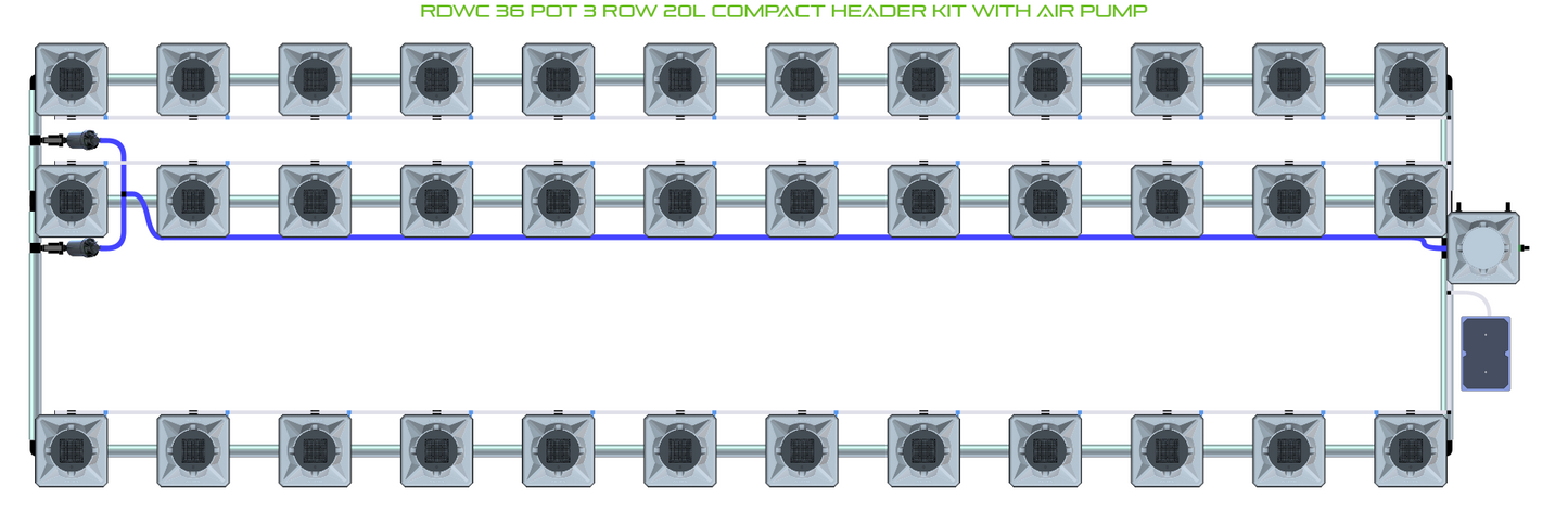 RDWC 36 Pot 3 Row Kit