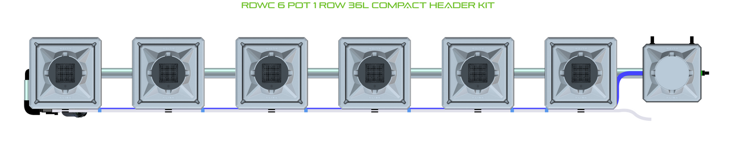 RDWC 6 Pot 1 Row Kit