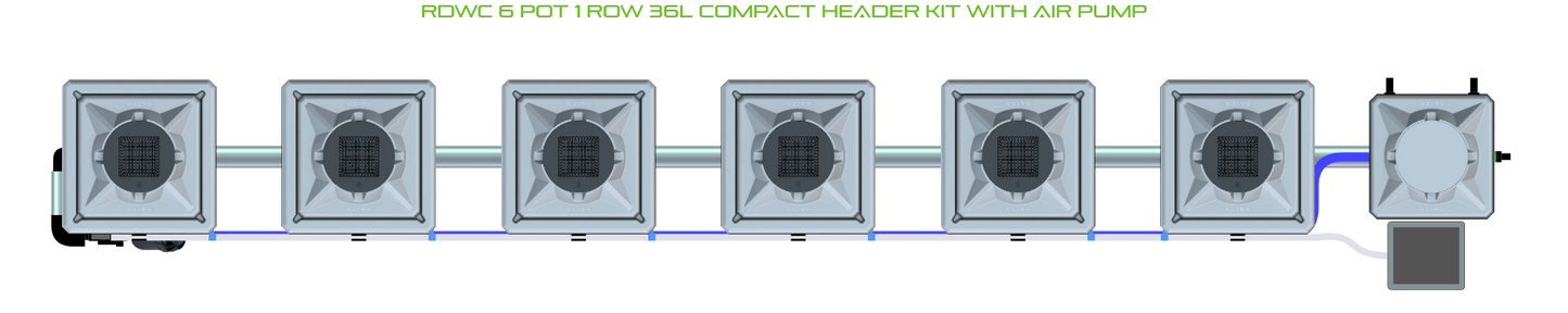 RDWC 6 Pot 1 Row Kit