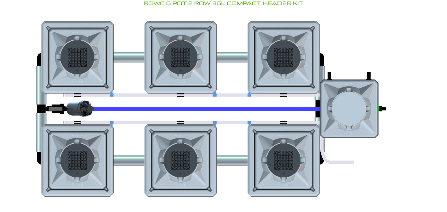 RDWC 6 Pot 2 Row Kit
