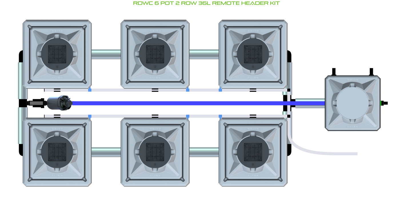 RDWC 6 Pot 2 Row Kit