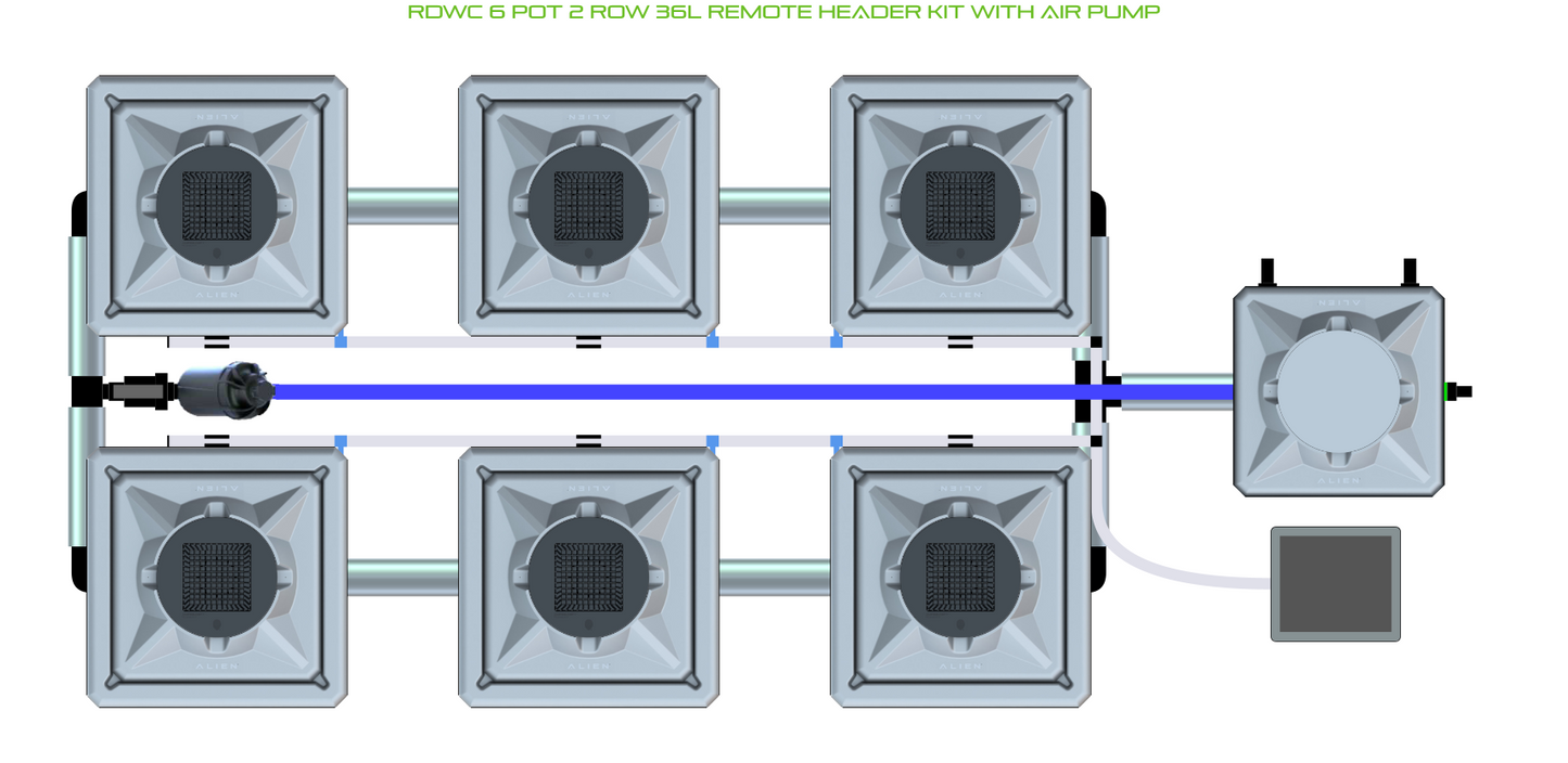 RDWC 6 Pot 2 Row Kit