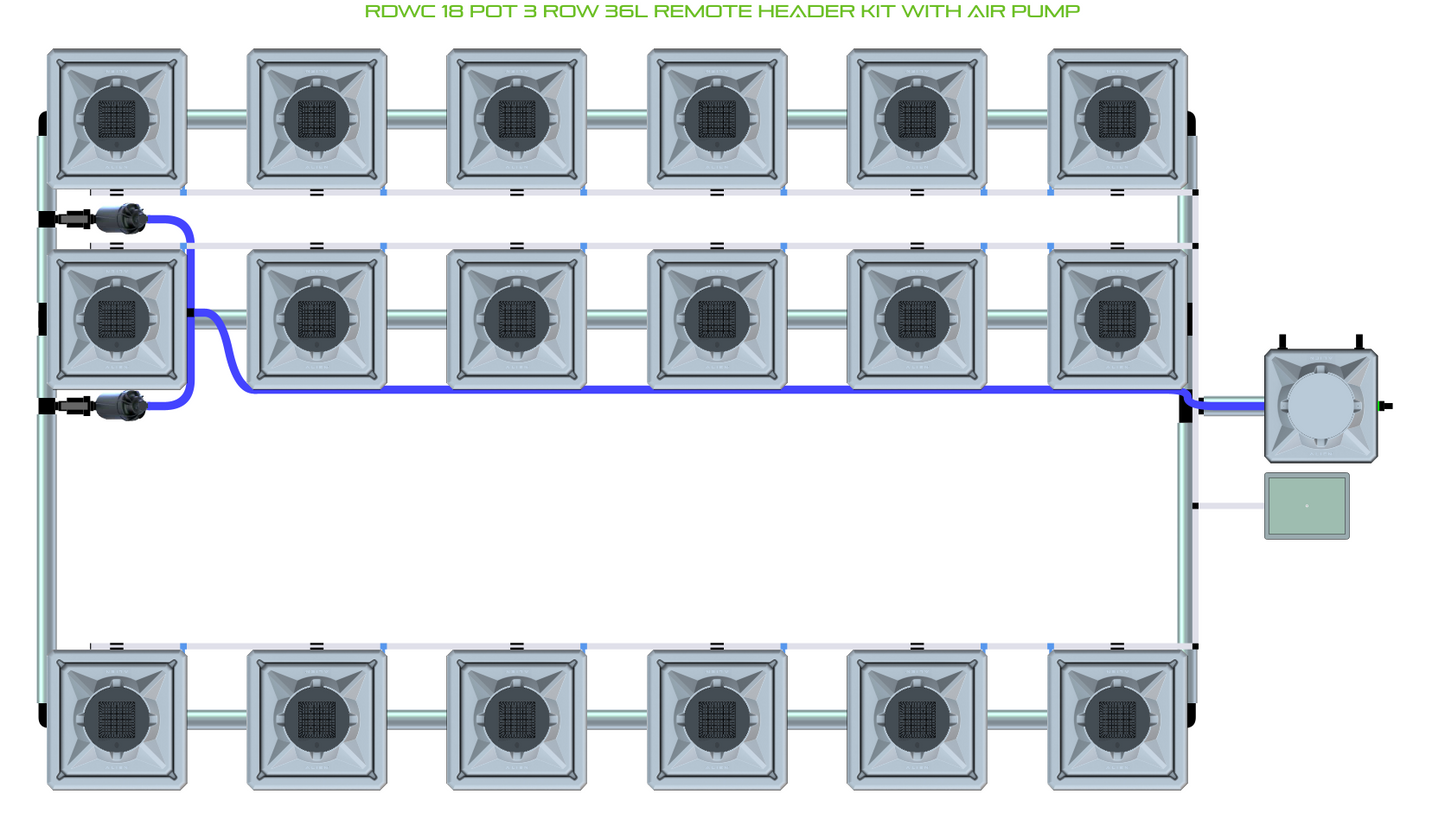 RDWC 18 Pot 3 Row Kit