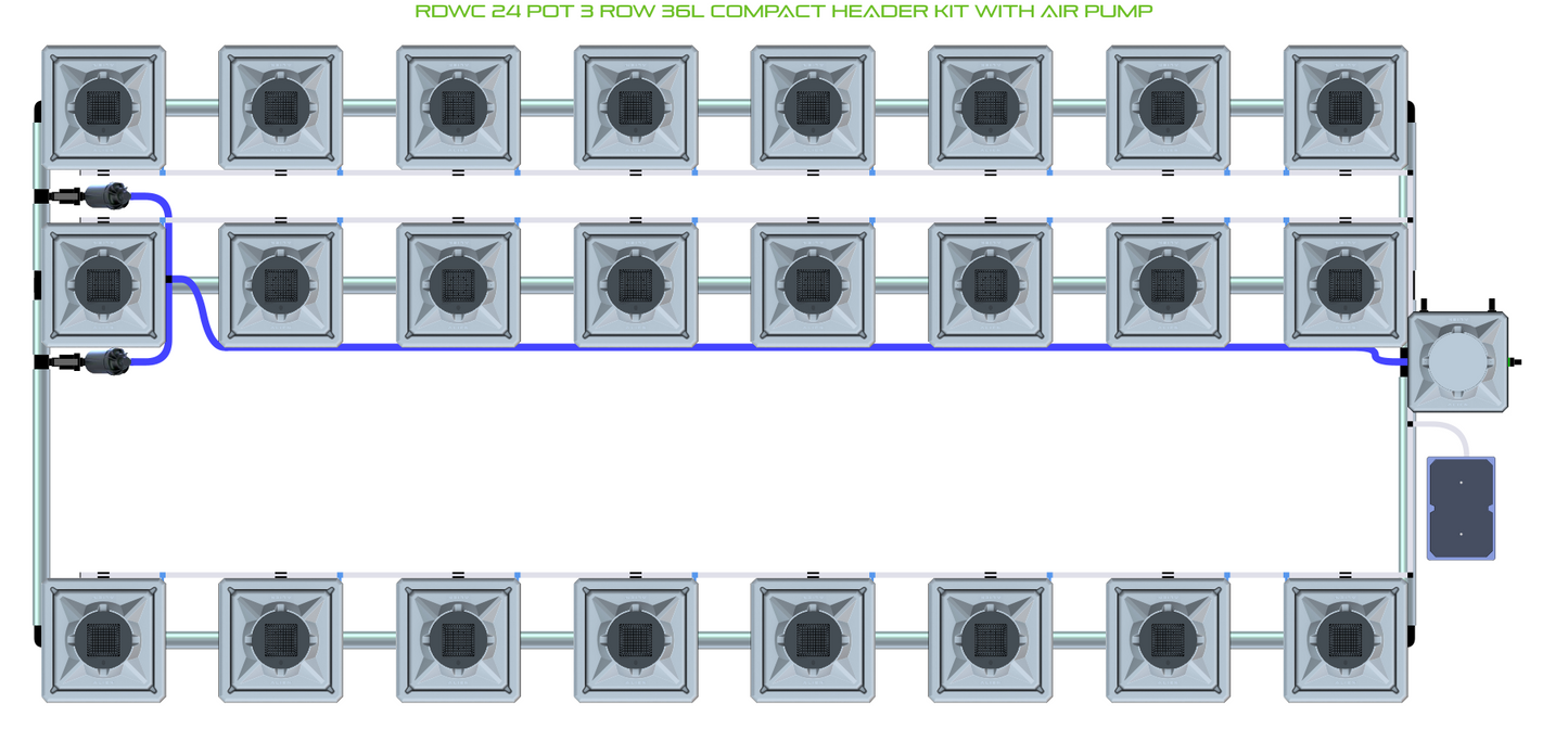 RDWC 24 Pot 3 Row Kit