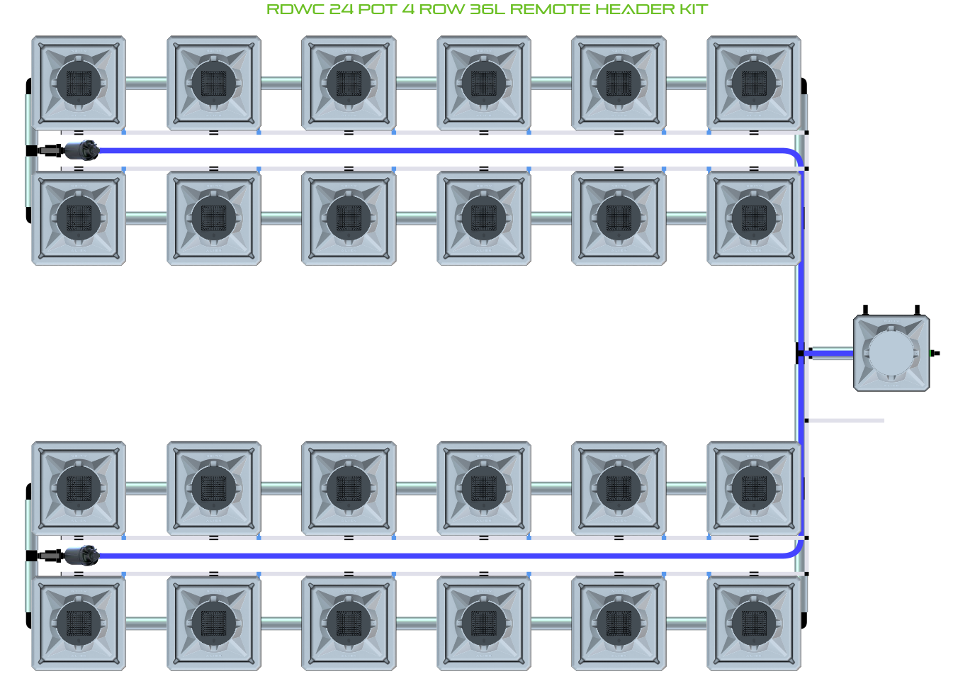 RDWC 24 Pot 4 Row Kit