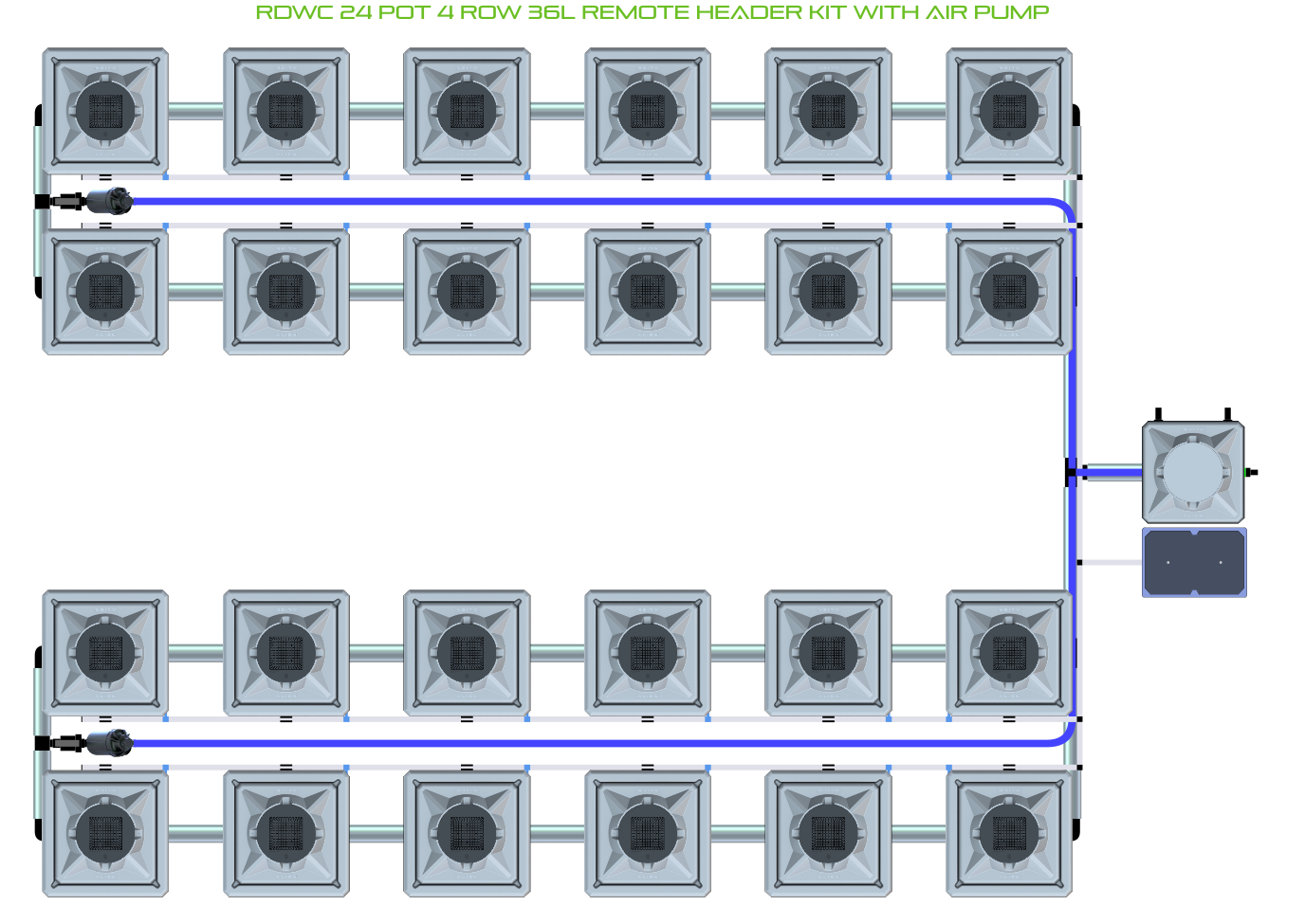 RDWC 24 Pot 4 Row Kit