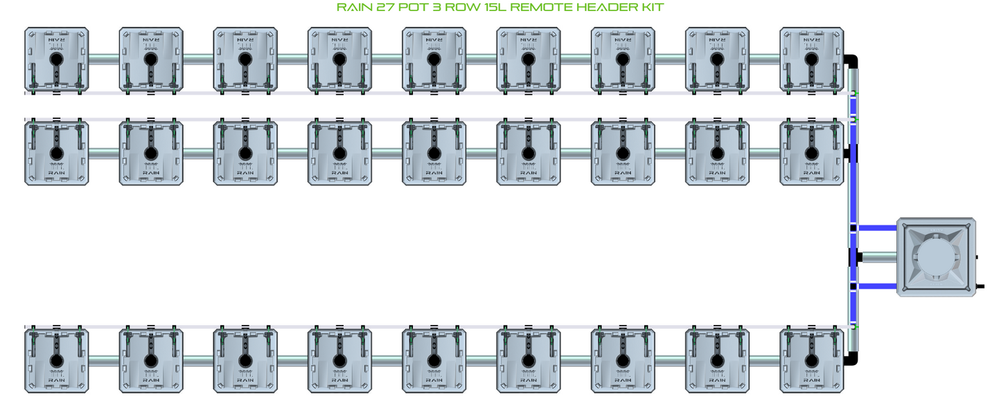 RAIN 27 Pot 3 Row Kit