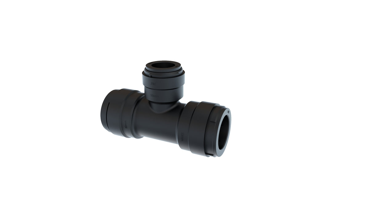 DM TEE 22-15MM PUSH-FIT V-SYSTEM