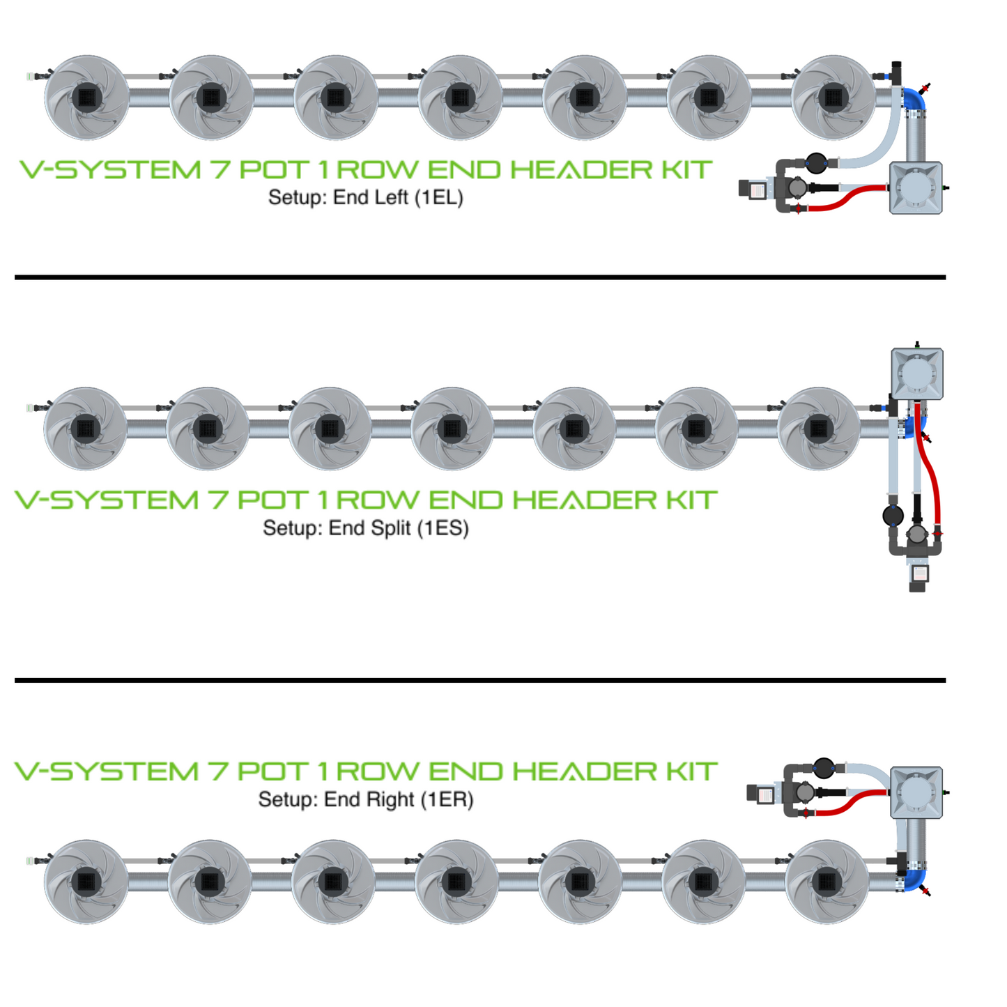 V-SYSTEM 7 Pot 1 Row Kit