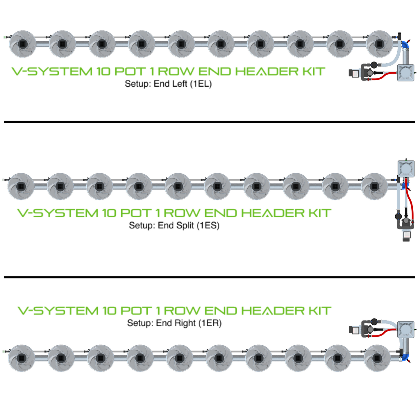 V-SYSTEM 10 Pot 1 Row Kit