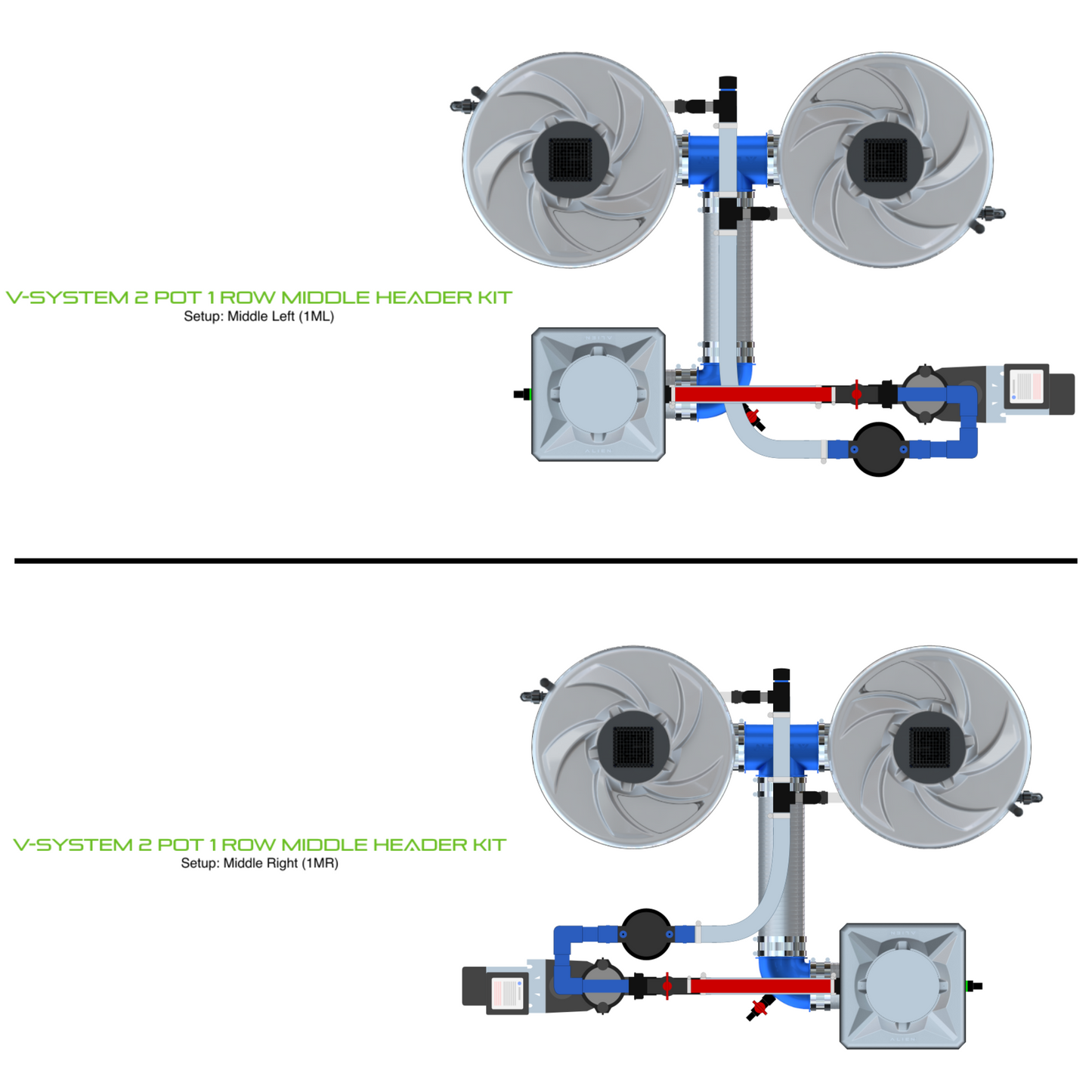 V-SYSTEM 2 Pot 1 Row Kit