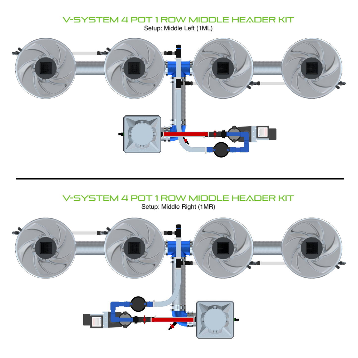 V-SYSTEM 4 Pot 1 Row Kit