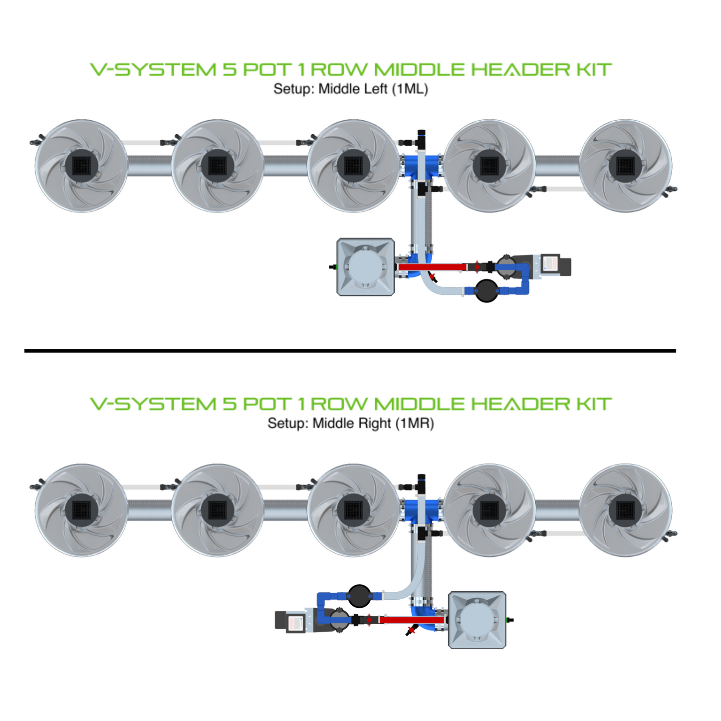 V-SYSTEM 5 Pot 1 Row Kit