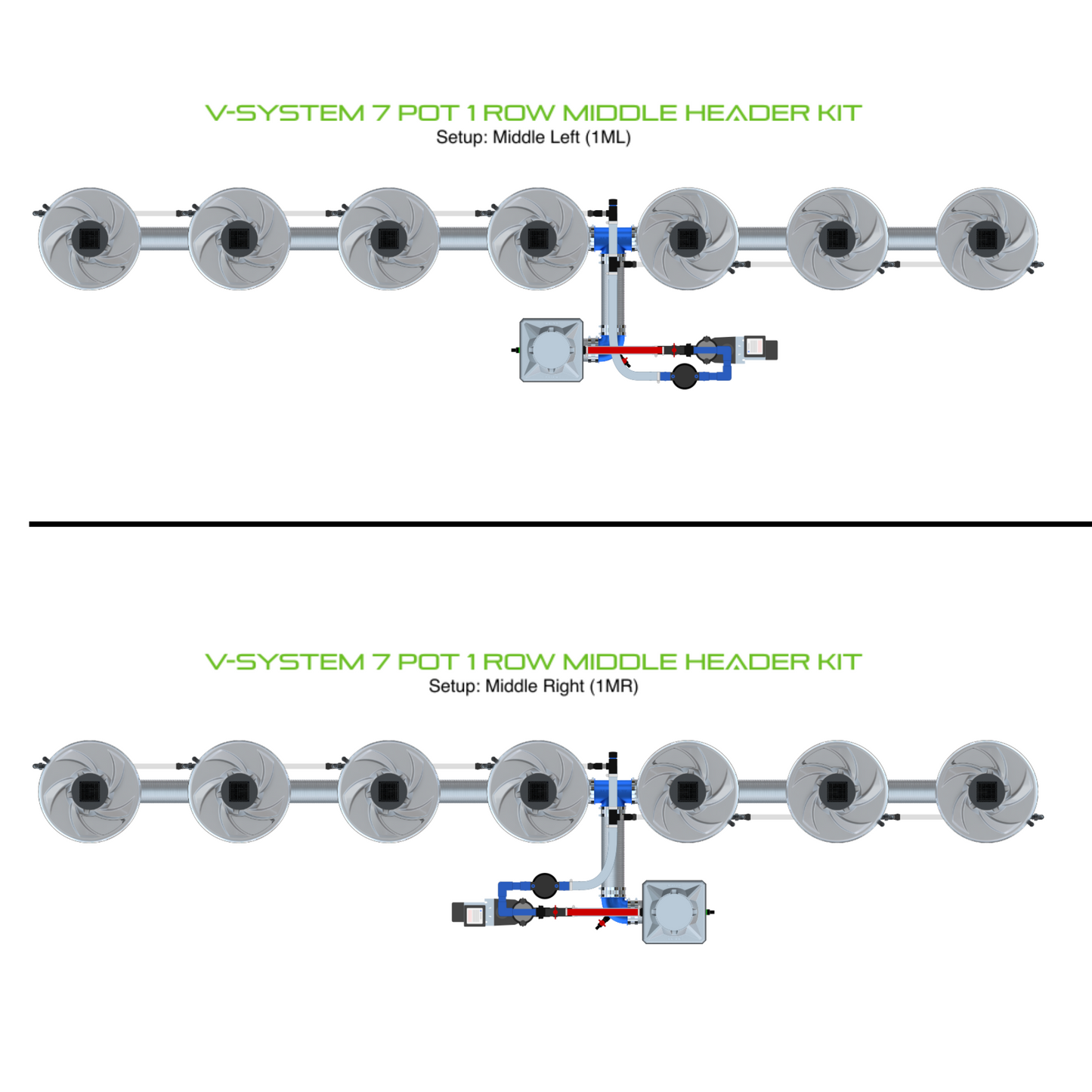 V-SYSTEM 7 Pot 1 Row Kit