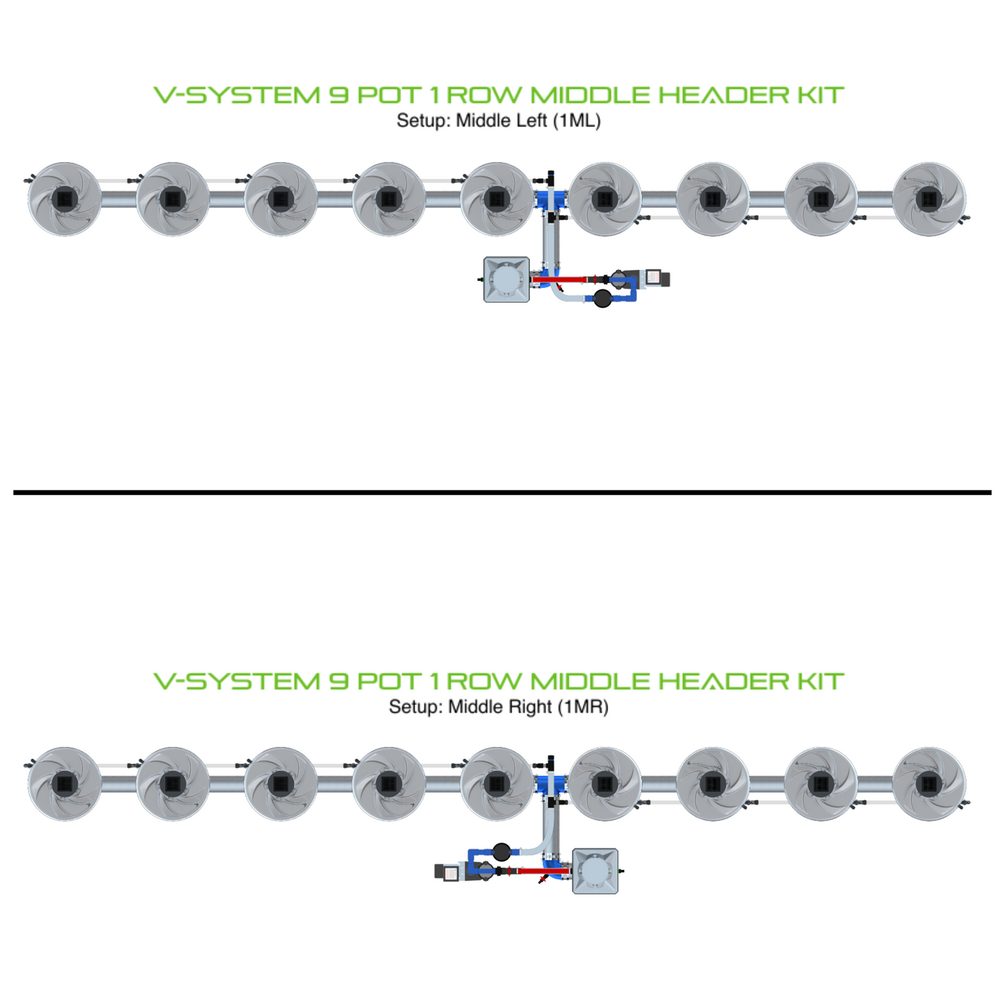 V-SYSTEM 9 Pot 1 Row Kit