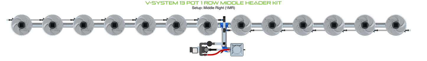 V-SYSTEM 13 Pot 1 Row Kit