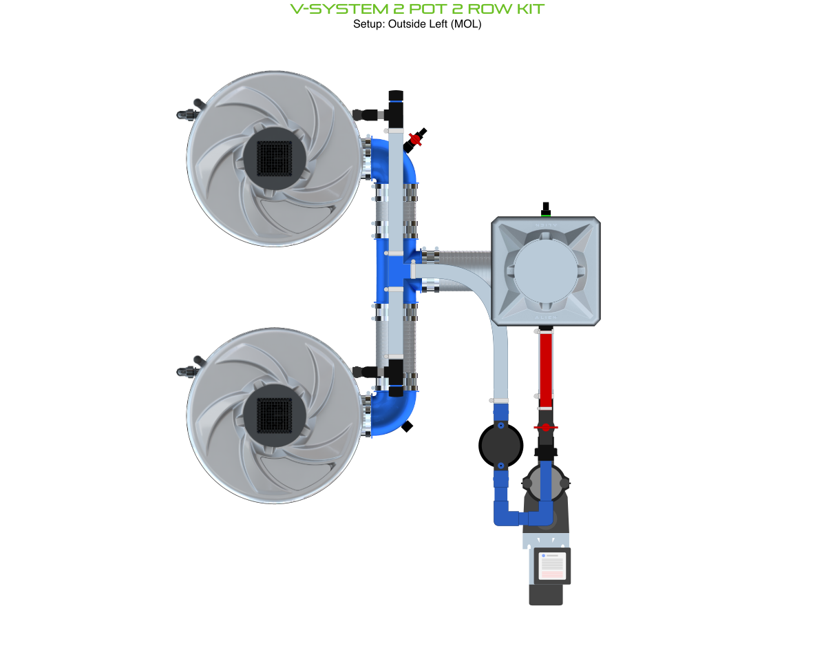 V-SYSTEM 2 Pot 2 Row Kit