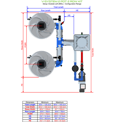 V-SYSTEM 2 Pot 2 Row Kit