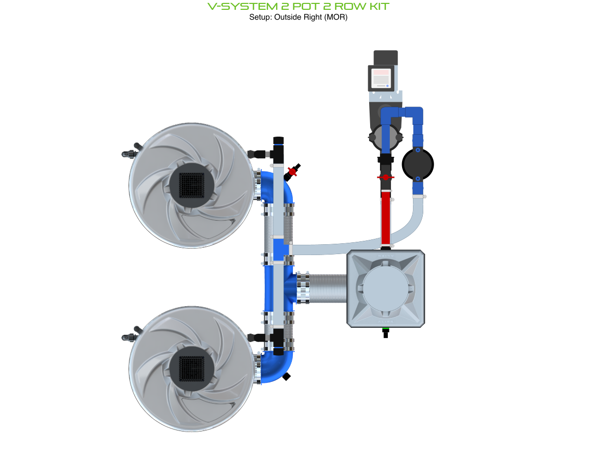 V-SYSTEM 2 Pot 2 Row Kit