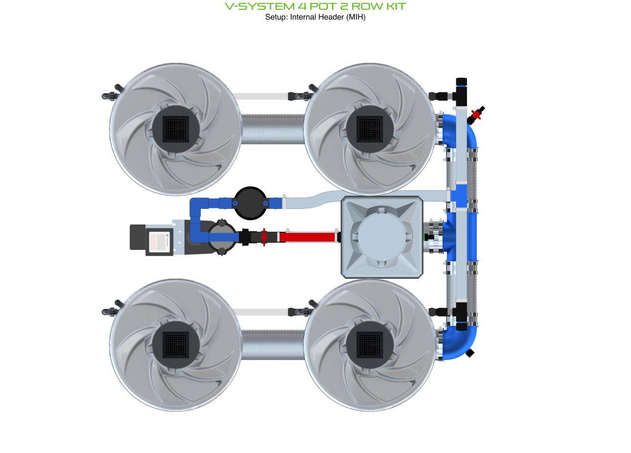 V-SYSTEM 4 Pot 2 Row Kit