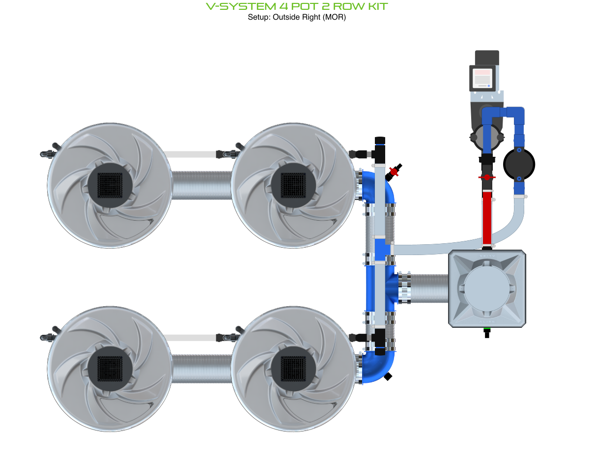 V-SYSTEM 4 Pot 2 Row Kit