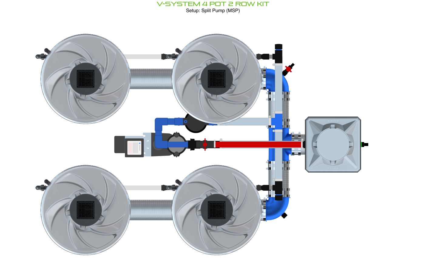 V-SYSTEM 4 Pot 2 Row Kit