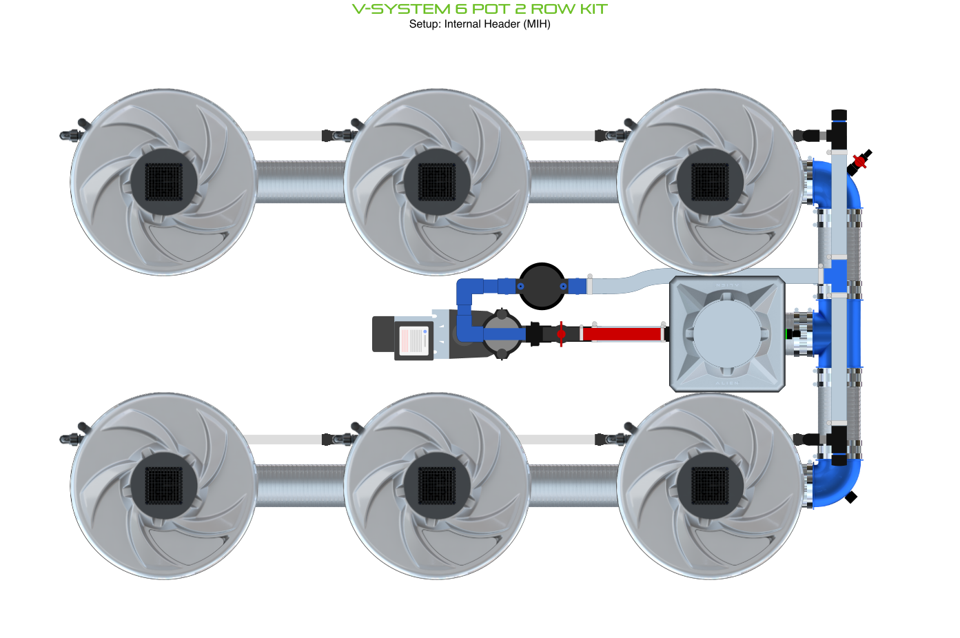 V-SYSTEM 6 Pot 2 Row Kit