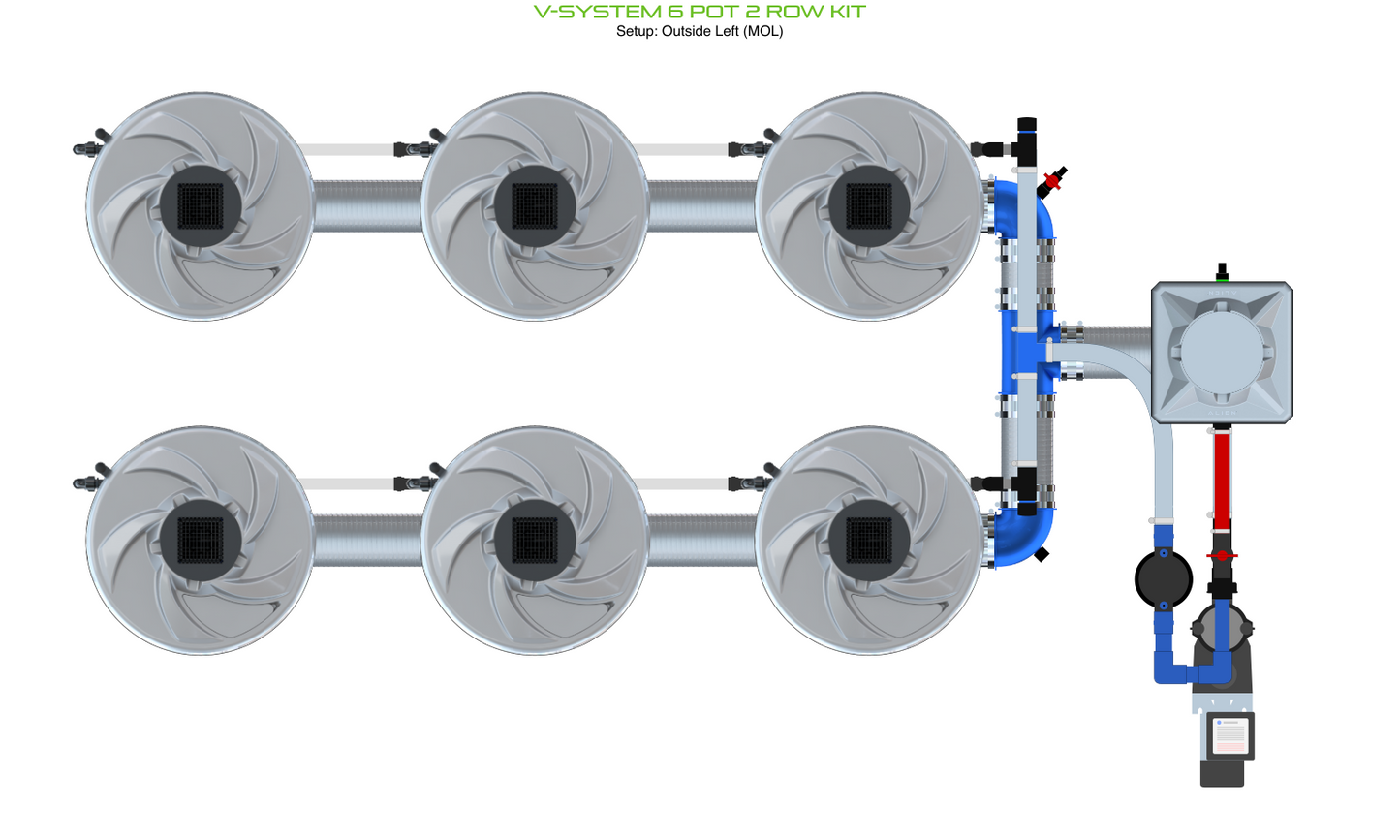 V-SYSTEM 6 Pot 2 Row Kit