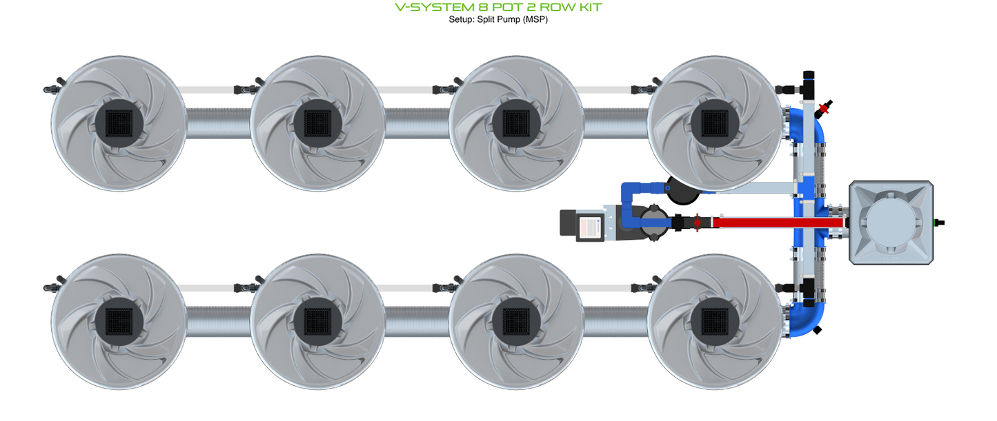 V-SYSTEM 8 Pot 2 Row Kit