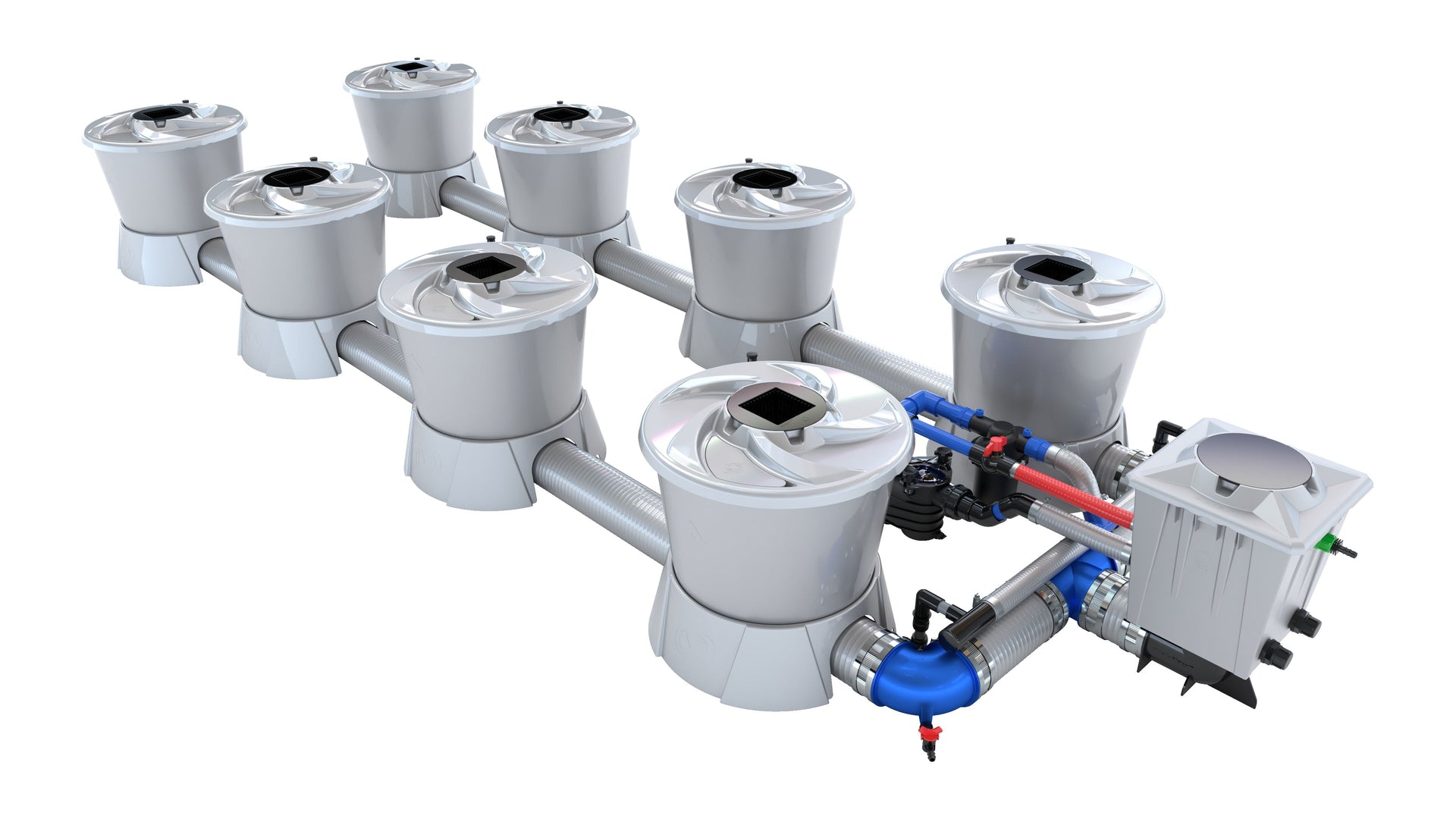 8 plant hydroponic system ALIEN V-SYSTEM 8 Pot 2 Row Kit – Alien Hydroponics