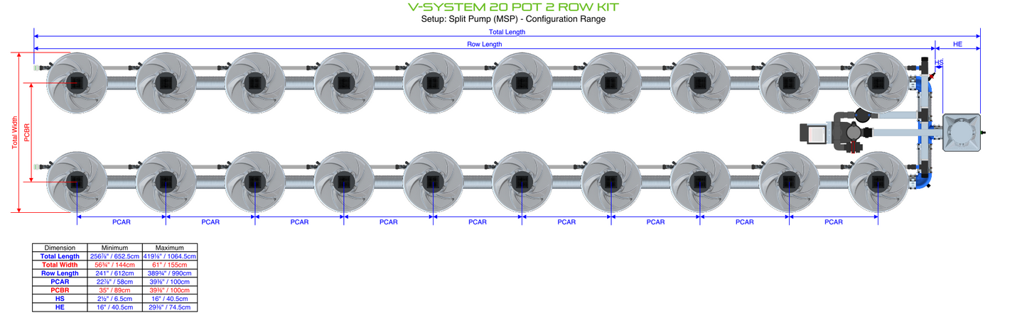 V-SYSTEM 20 Pot 2 Row Kit