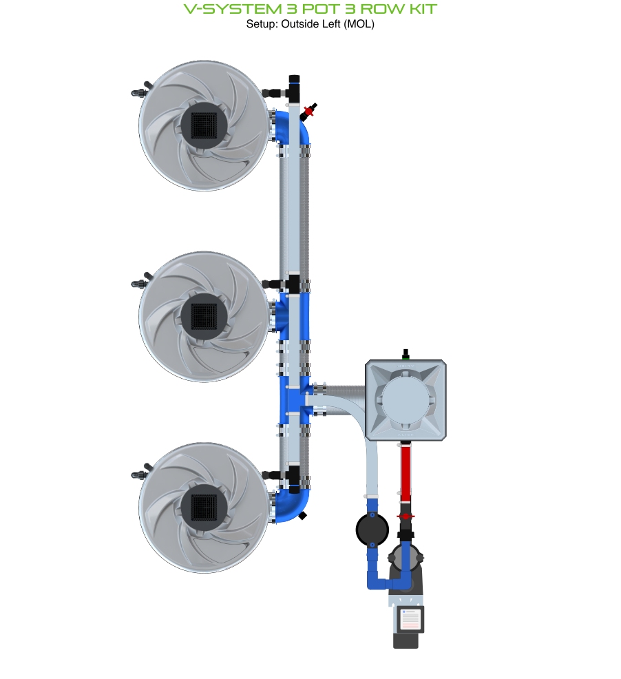 V-SYSTEM 3 Pot 3 Row Kit