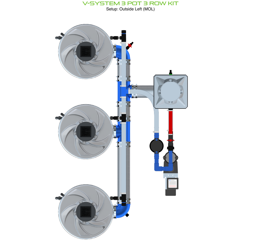 V-SYSTEM 3 Pot 3 Row Kit