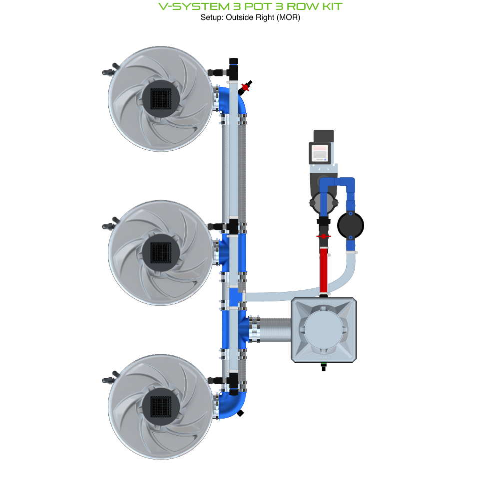 V-SYSTEM 3 Pot 3 Row Kit