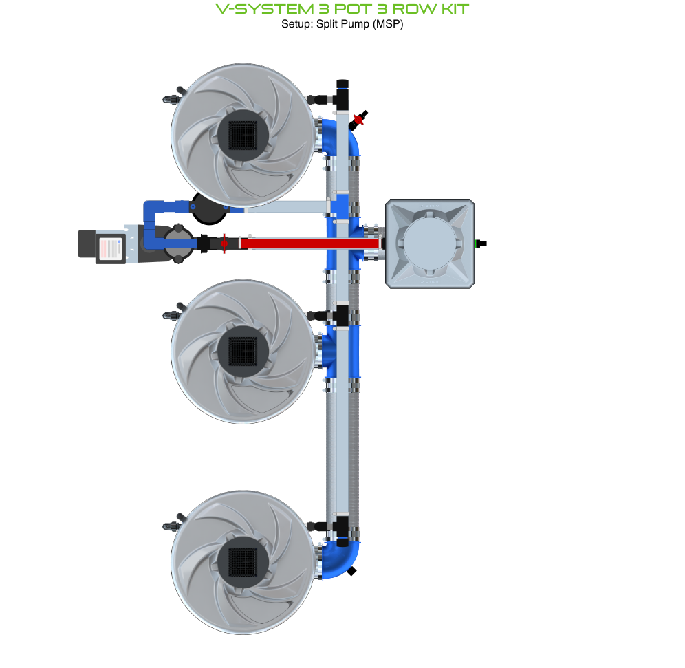 V-SYSTEM 3 Pot 3 Row Kit