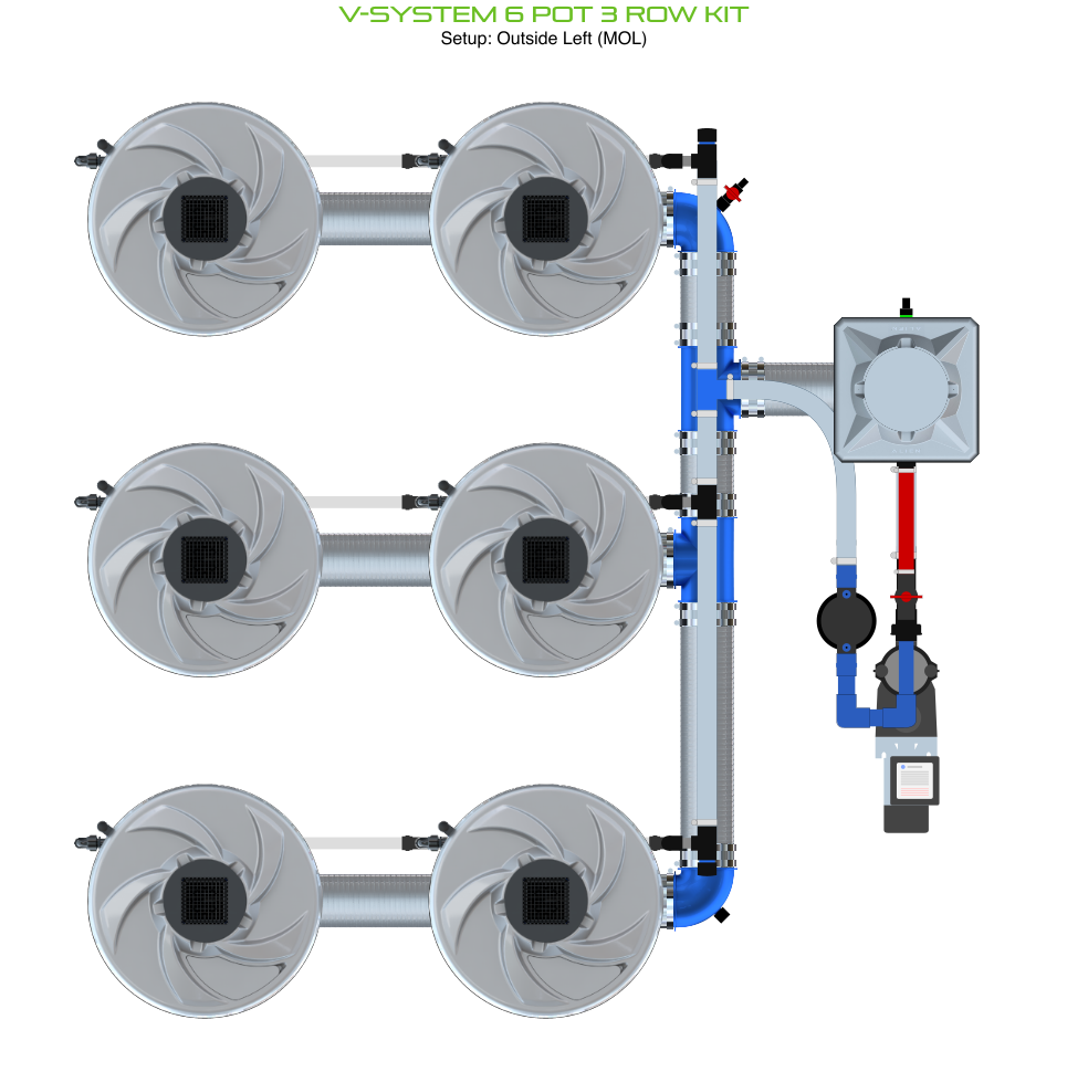 V-SYSTEM 6 Pot 3 Row Kit