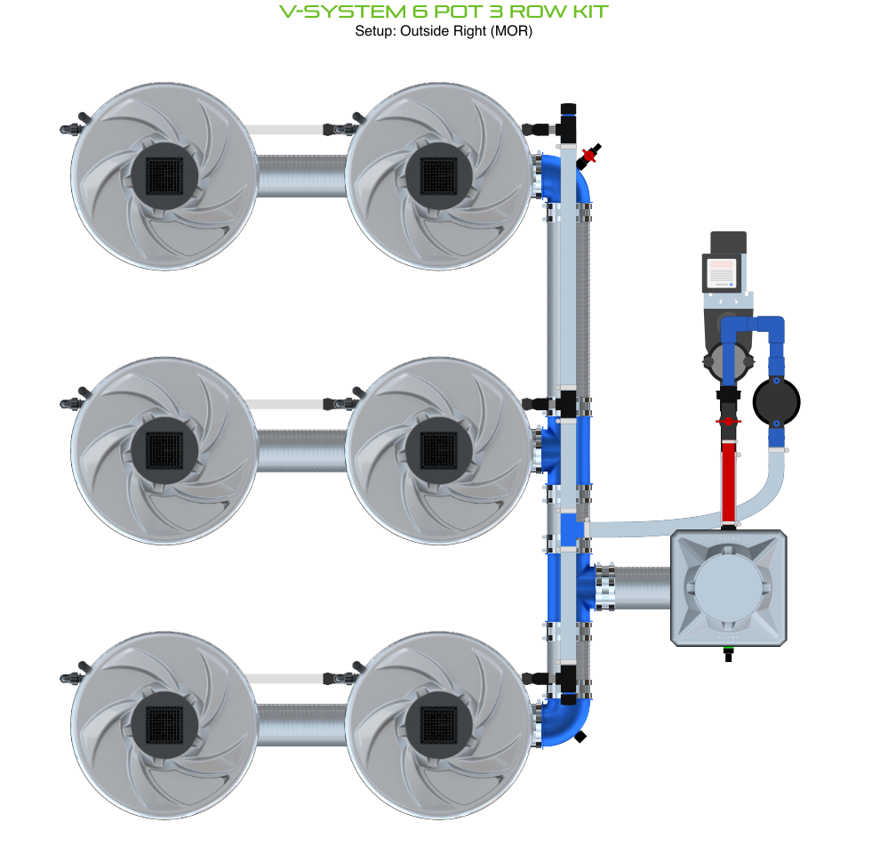 V-SYSTEM 6 Pot 3 Row Kit