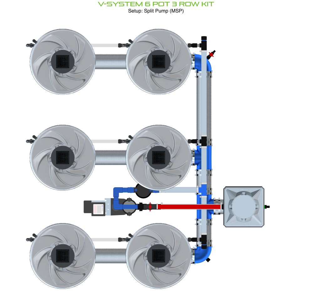 V-SYSTEM 6 Pot 3 Row Kit