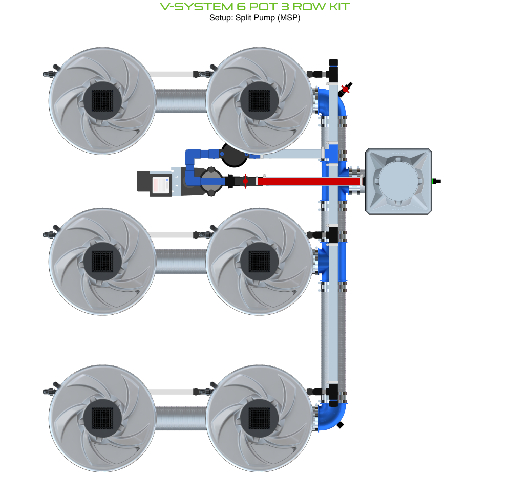 V-SYSTEM 6 Pot 3 Row Kit