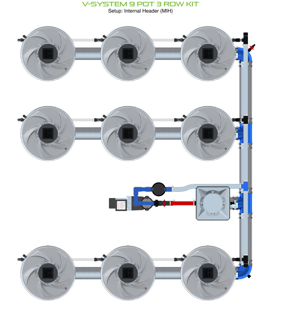 V-SYSTEM 9 Pot 3 Row Kit