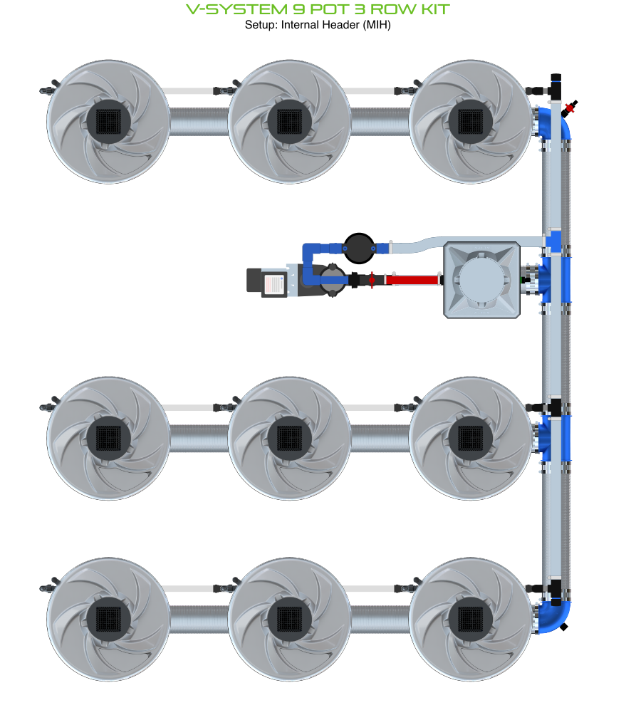 V-SYSTEM 9 Pot 3 Row Kit