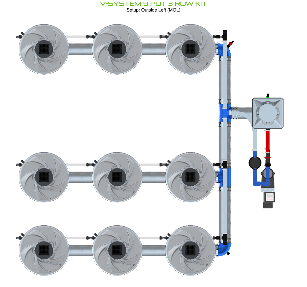 V-SYSTEM 9 Pot 3 Row Kit