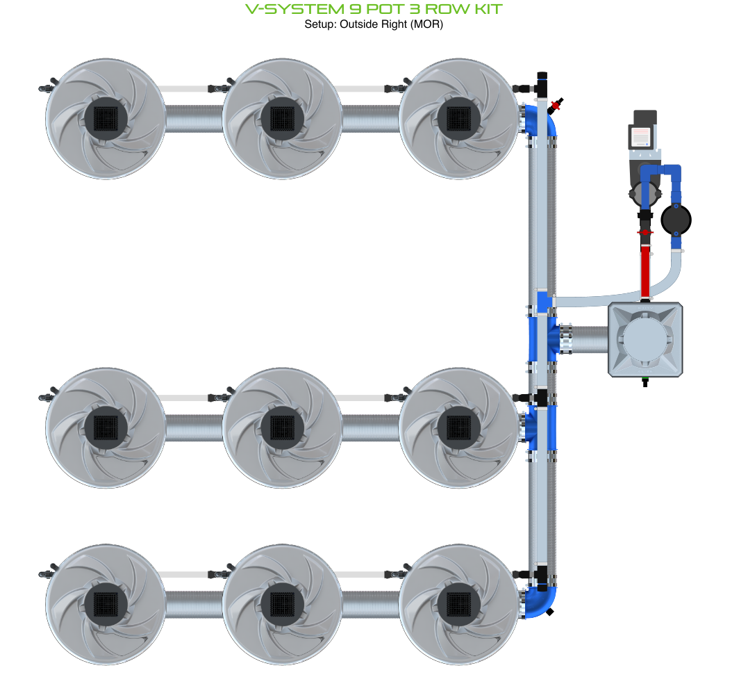 V-SYSTEM 9 Pot 3 Row Kit